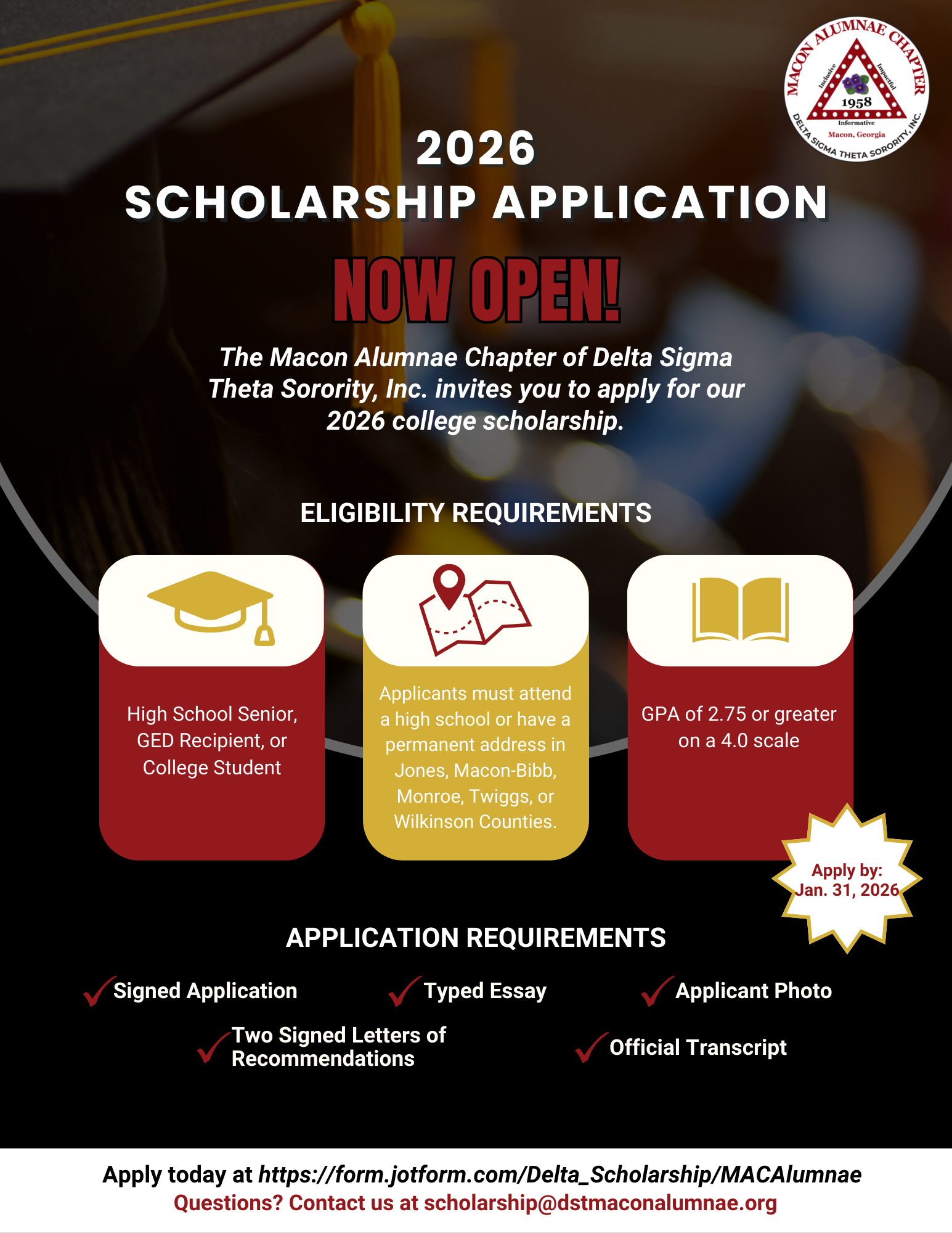 2026 Scholarship Application Flyer